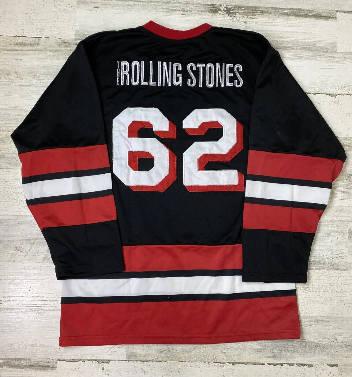 The Rolling Stones 62 Hockey Jersey Sewn On Back / Printed Front Size S Adult