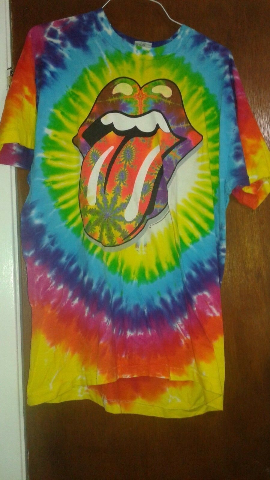 Rolling Stones W Tongue Tie Dye Shirt  Xl 1994 100% Cotton Usa Made Licensed
