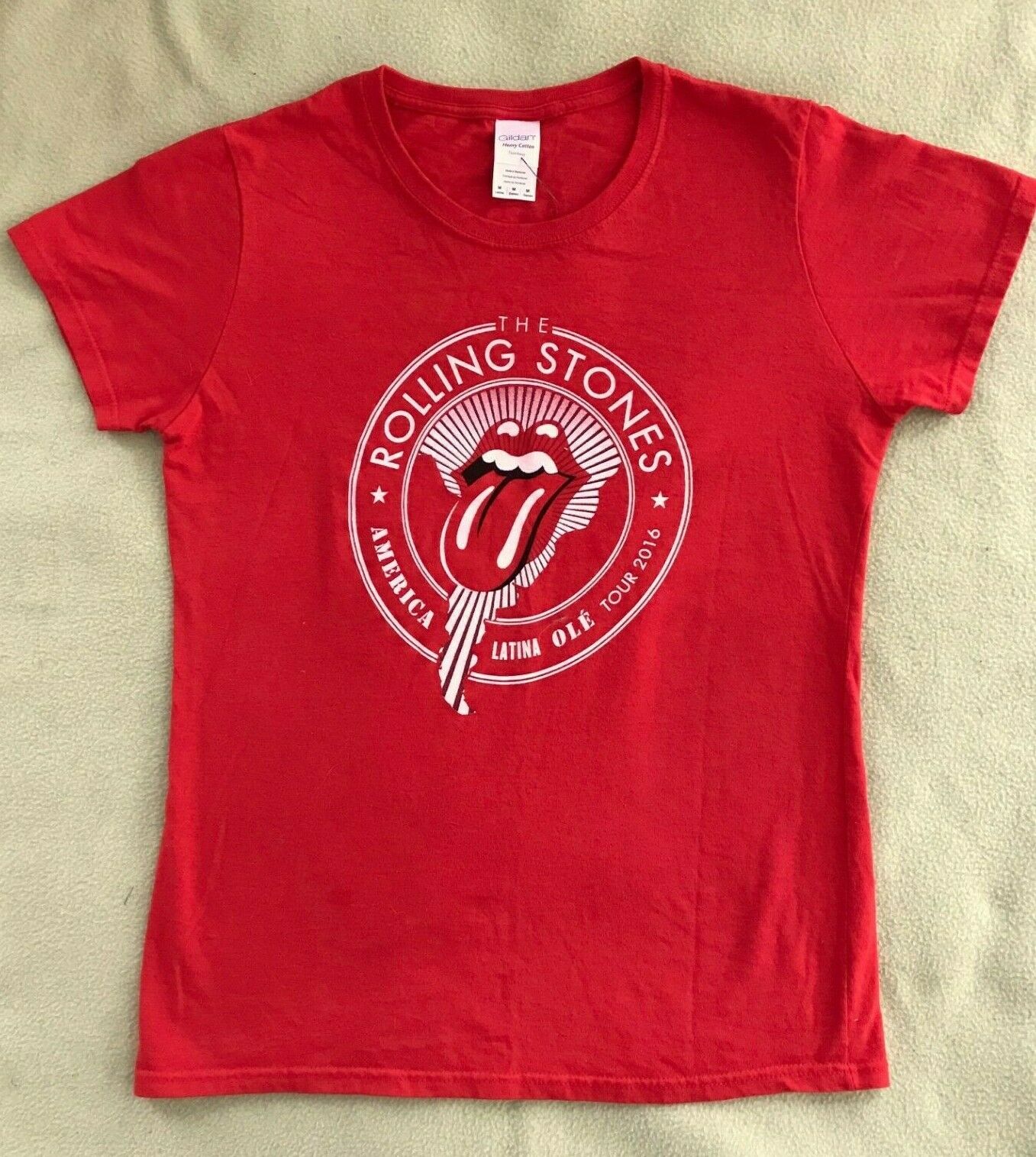 Rolling Stones 2016 America Latina Olé Tour T-shirt~women's M~red~cotton~nwot